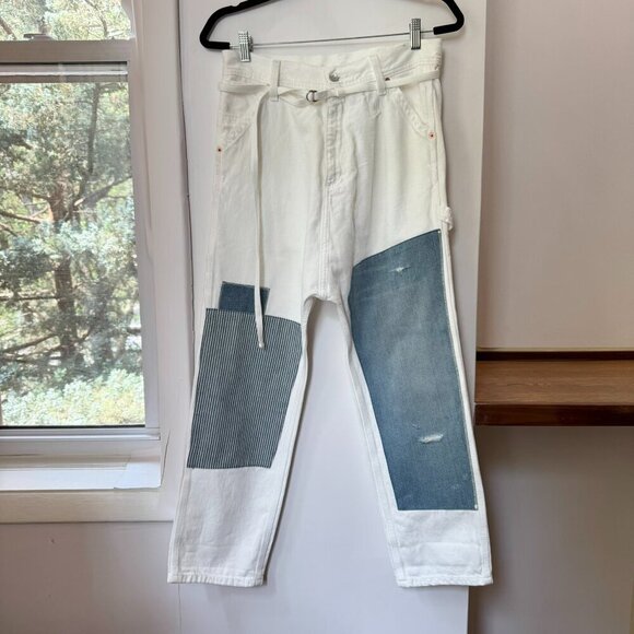 Free People Denimist Carpenter Drop Pants Jean Utility Baggy Low Rise Pants 25 - Picture 4 of 11